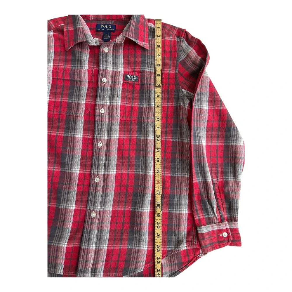 Polo Ralph Lauren Boys Shirt Size L‎ 14-16 Multicolor Plaid Casual Dress